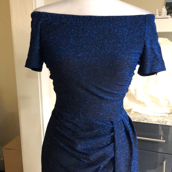 Versatile shoulder metallic party dress - Picture 3 of 8